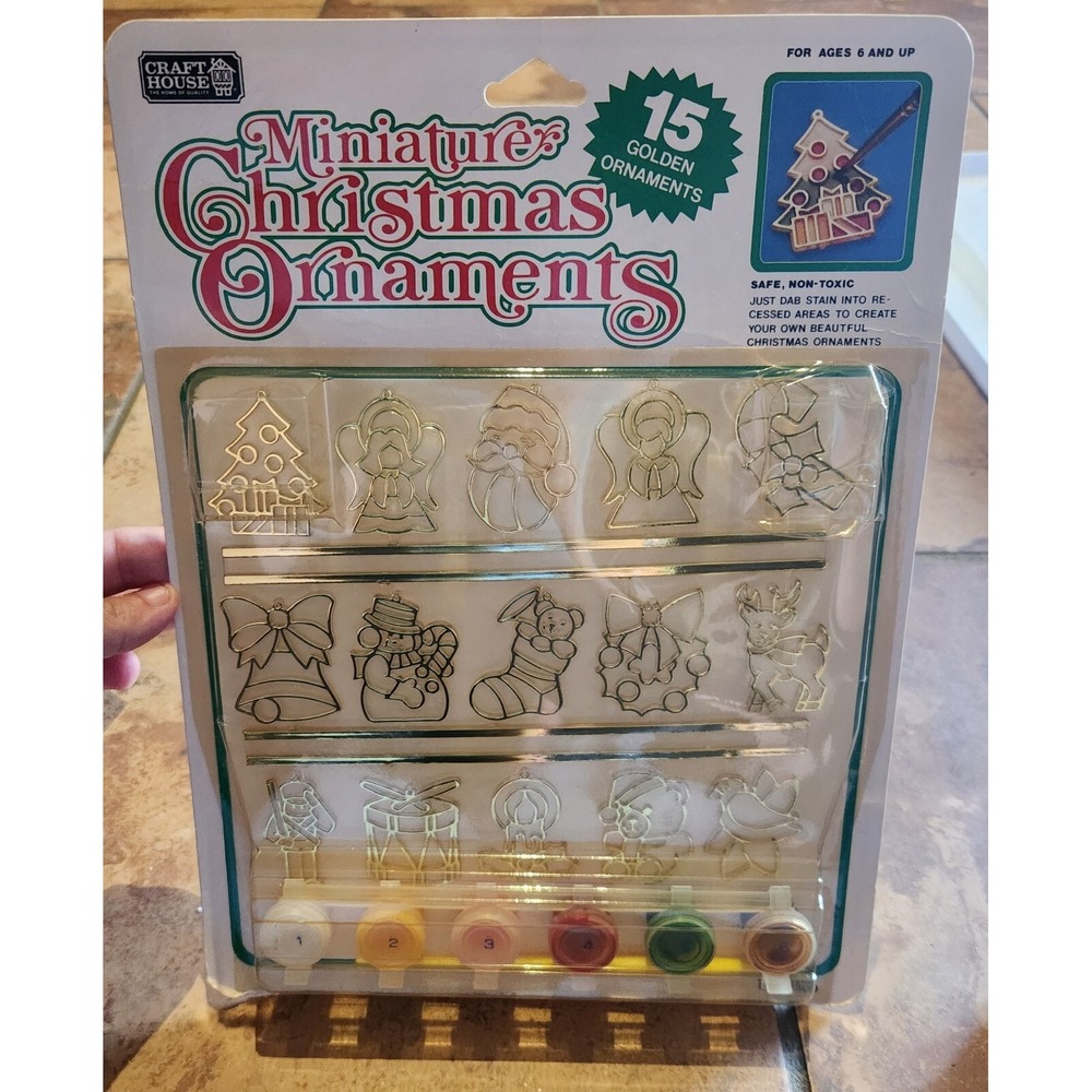 NOS Vintage Craft House 15 Miniature Ornaments Sun‎ Catchers 42500